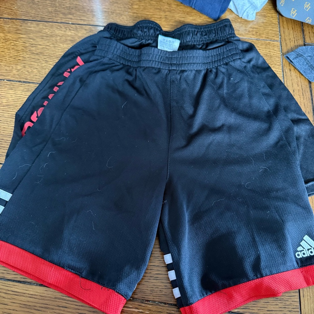 Adidas/Under Armour Kids Black and Red Shorts